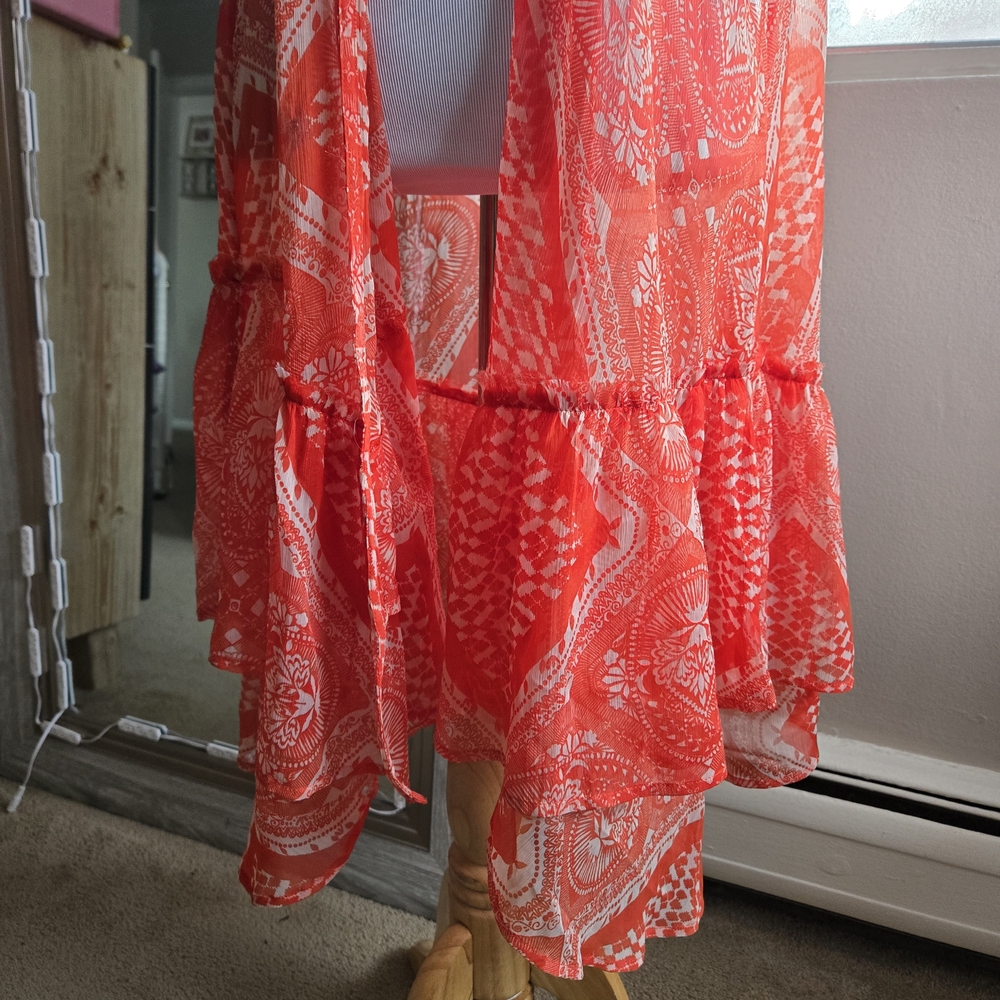 Abound Red Sheer Tunic Top - Picture 4 of 7